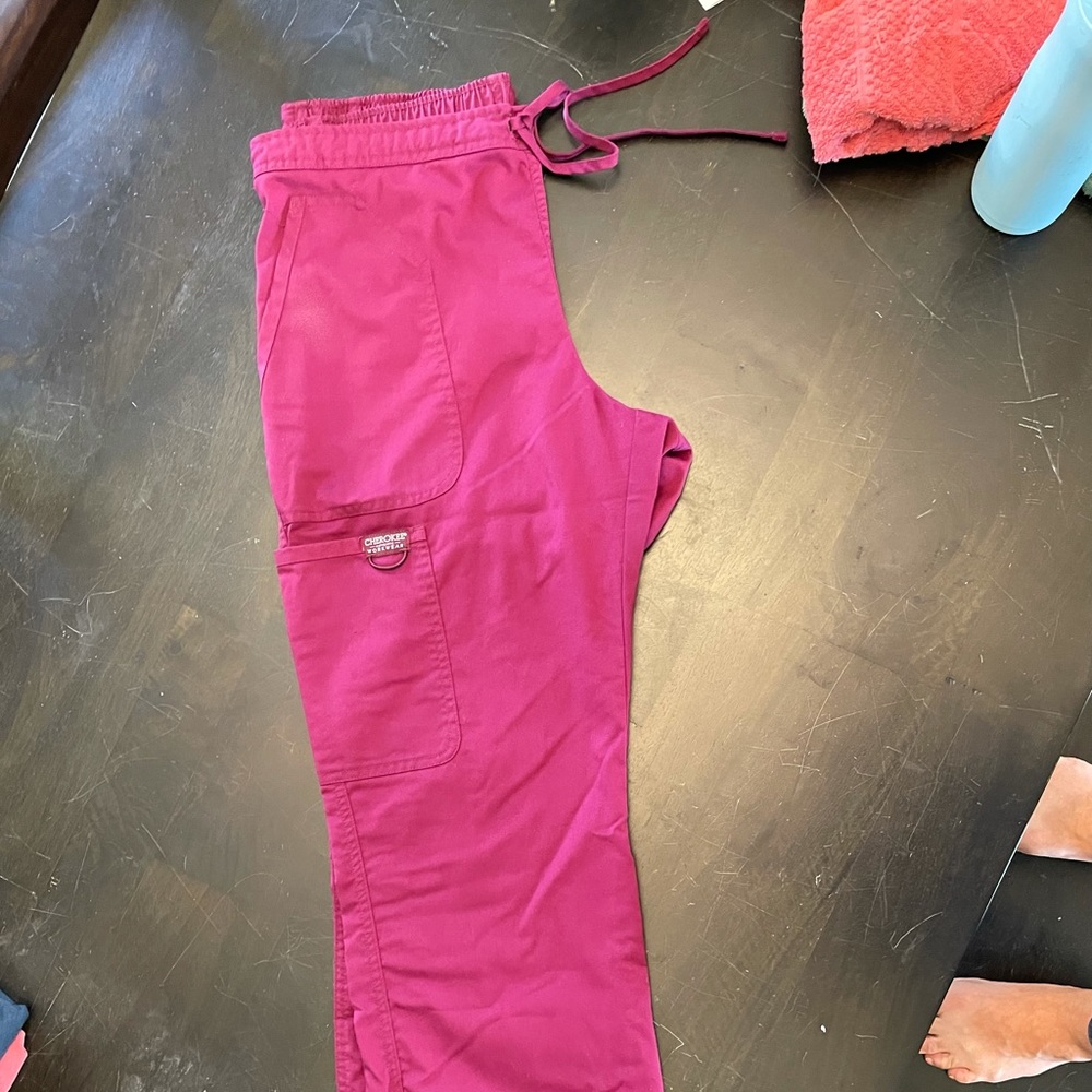 Cherokee Workwear scrub pants style WW120 size medium WINE